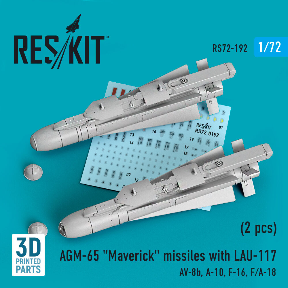 AGM-65 Maverick missiles with LAU-117 (2 pcs) (AV-8B, A-10, F-16, F/A-18) (3D Printed)