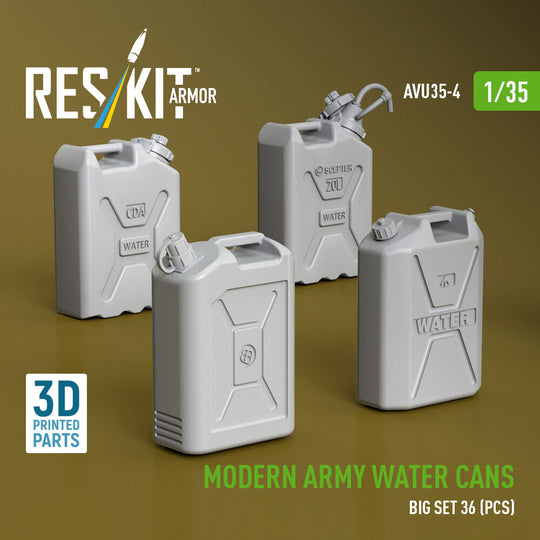 Modern army water cans, big set (3D Printed)