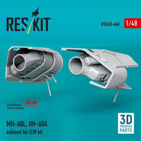MH-60L, UH-60A exhaust (3D Printed) for ICM