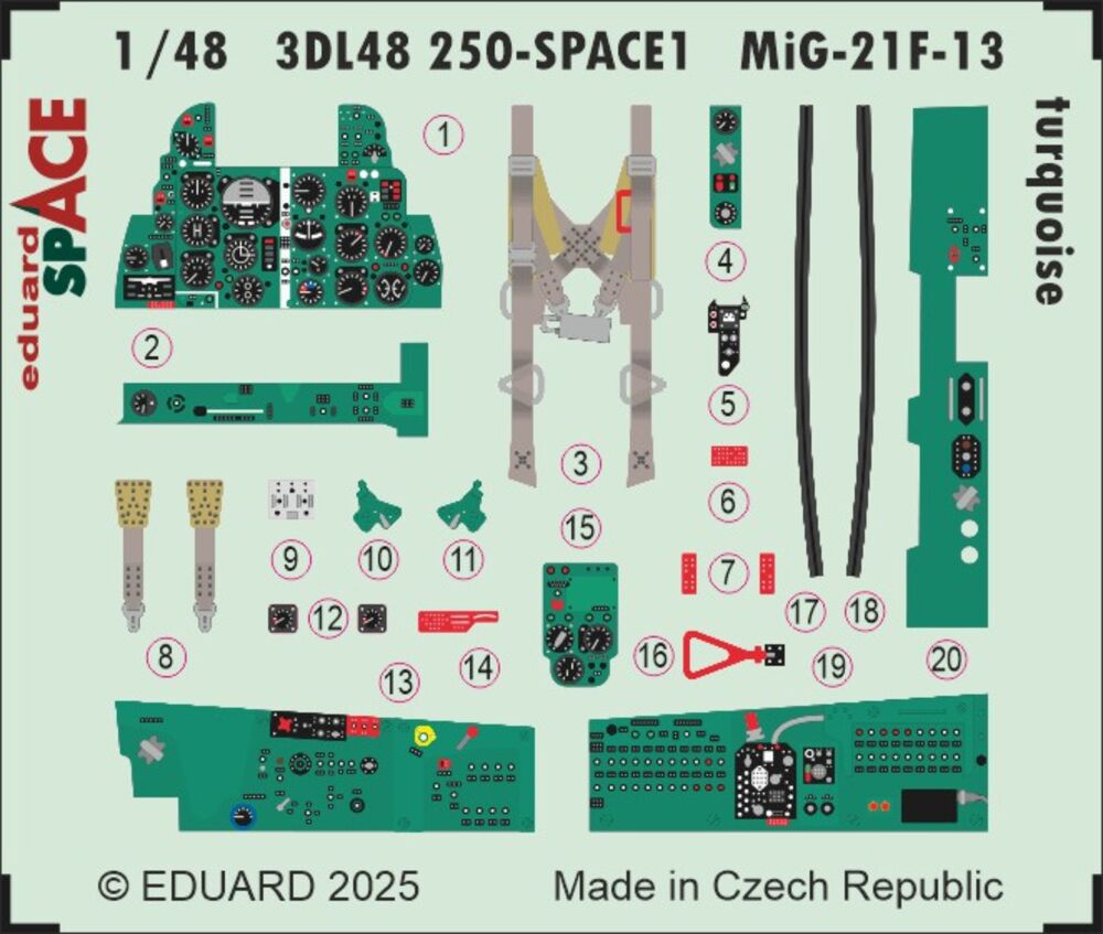 MiG-21F-13 turquoise SPACE 1/48 for Eduard