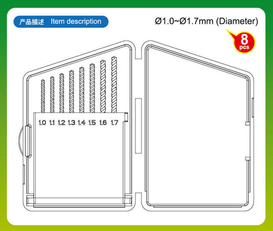 Twist Drilling Auger Bit set 2 (1,0-1,7)