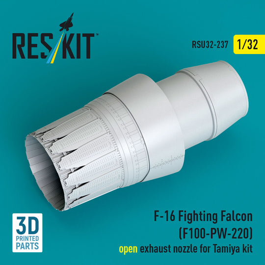 F-16 Fighting Falcon (F100-PW-220) open exhaust nozzle for Tamiya kit (3D Printed)