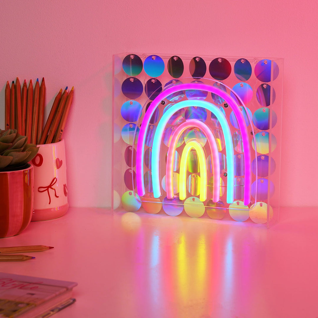 Signography Neon Collection Wall or Mantel Sign - Rainbow