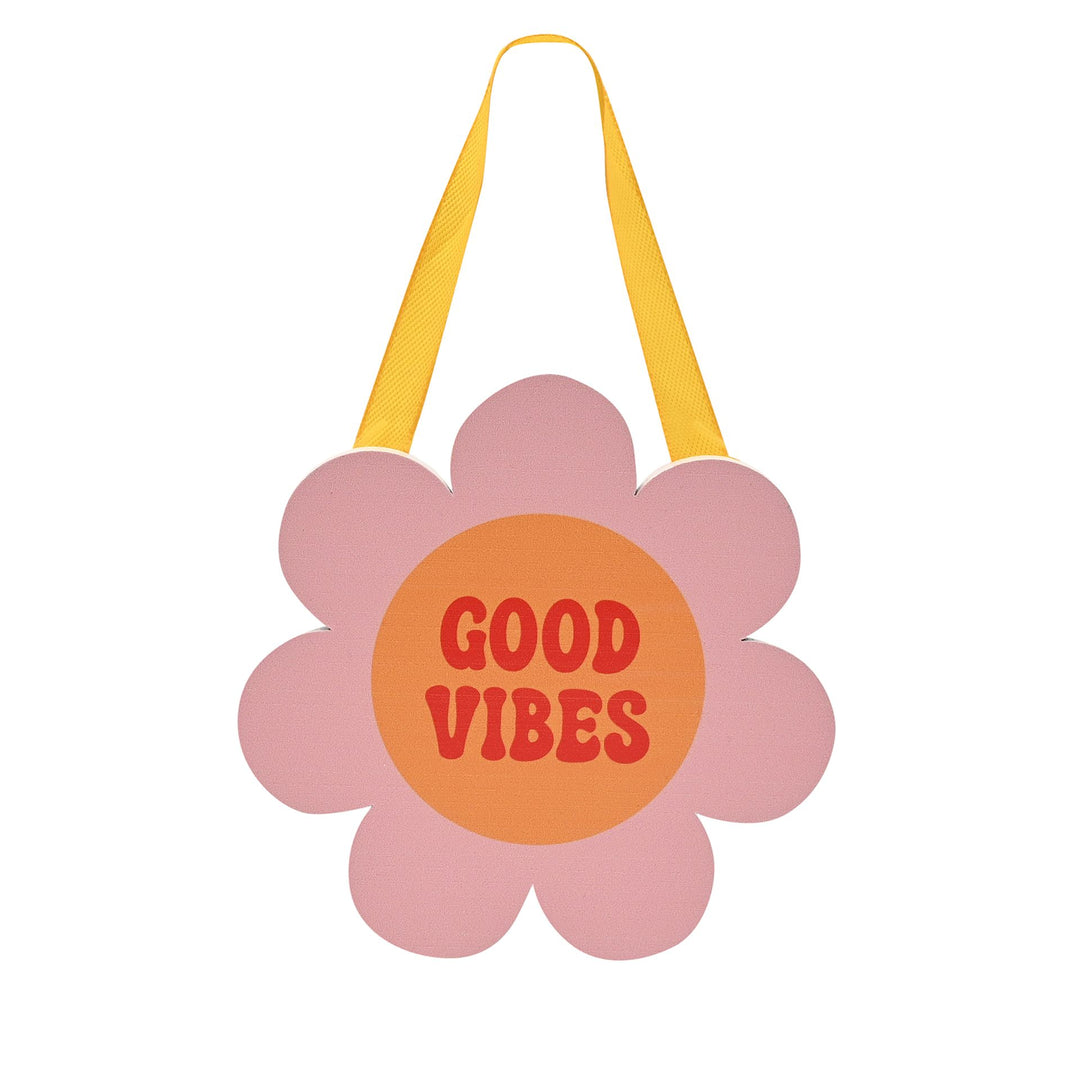 The Feel Good Club Hanging Plaque - Good Vibes Flower