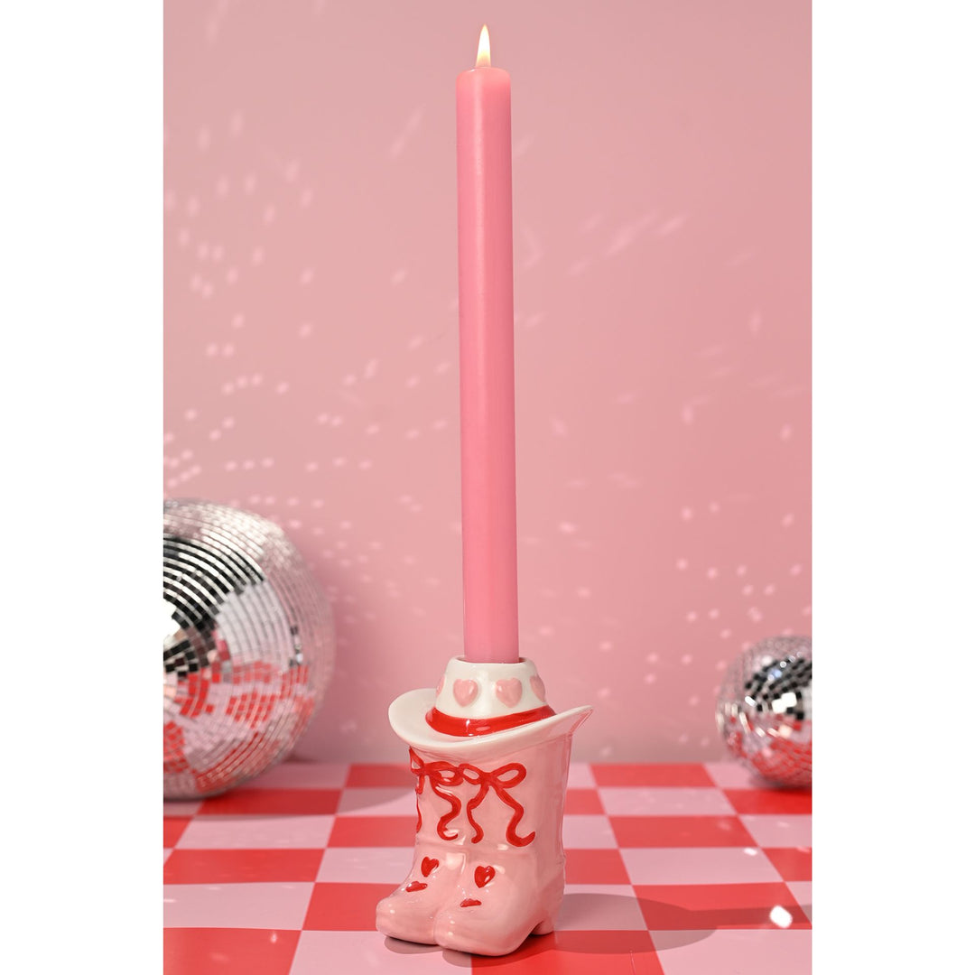 The Feel Good Club Cowboy Boot Taper Candle Holder