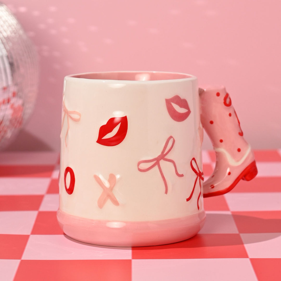 The Feel Good Club Cowboy Boot Bow Mug