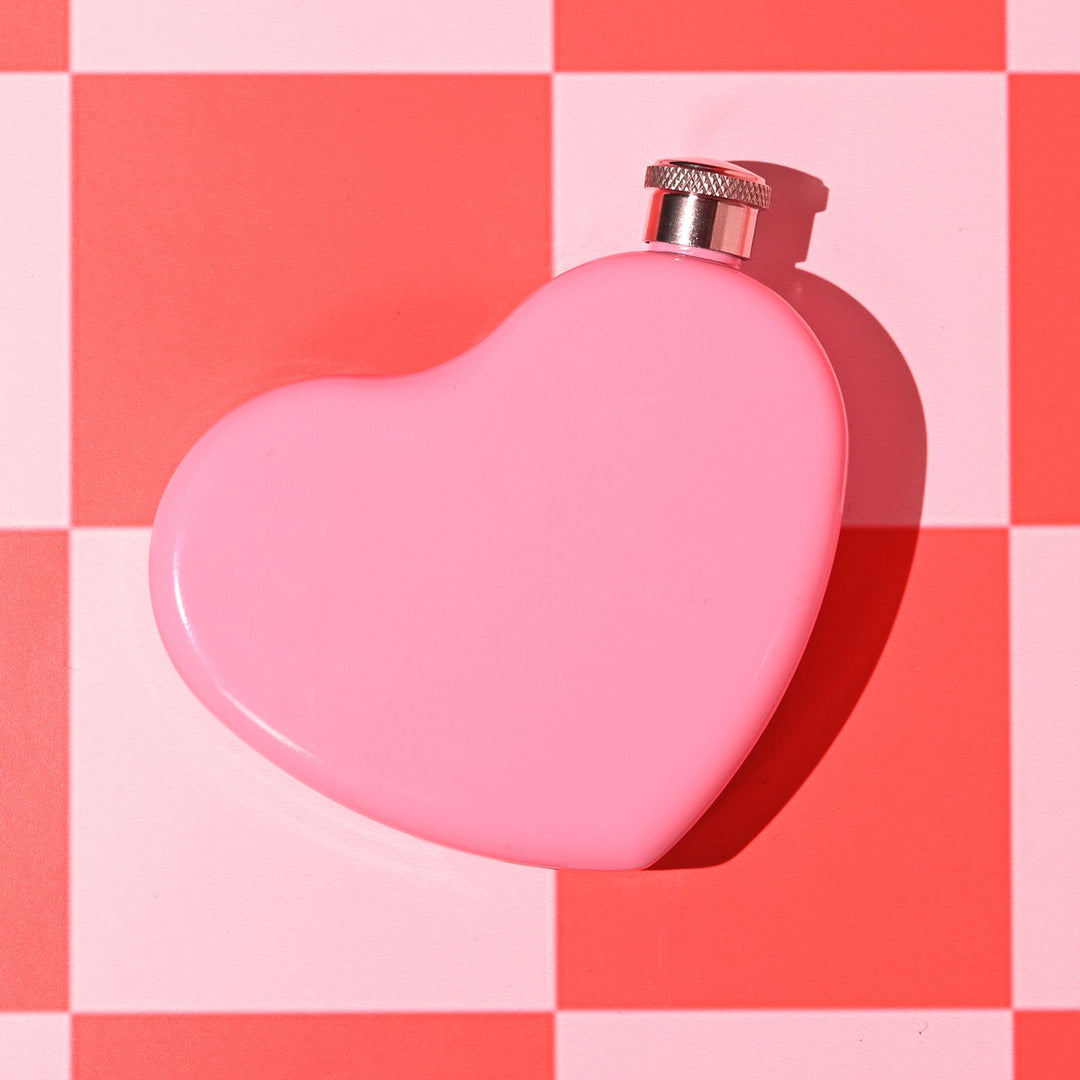 The Feel Good Club Pink Heart Shaped Hip Flask 5oz