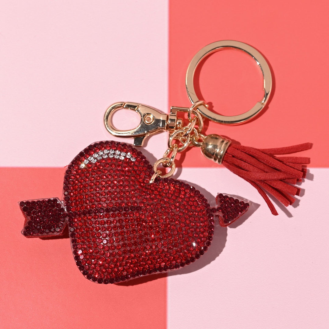 The Feel Good Club Lovestruck Heart Diamante Bag Charm Keyring