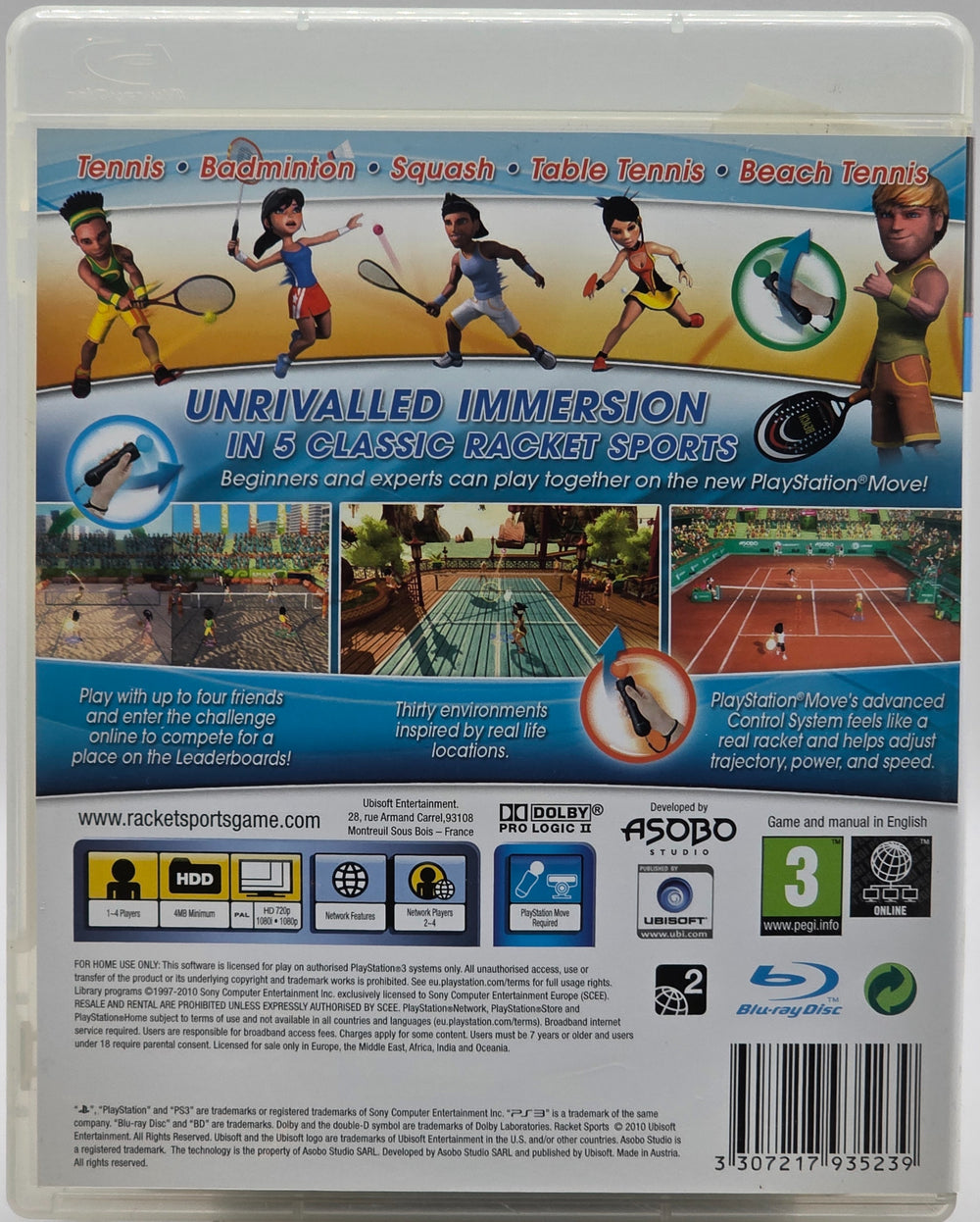 Racket Sports. PS3.