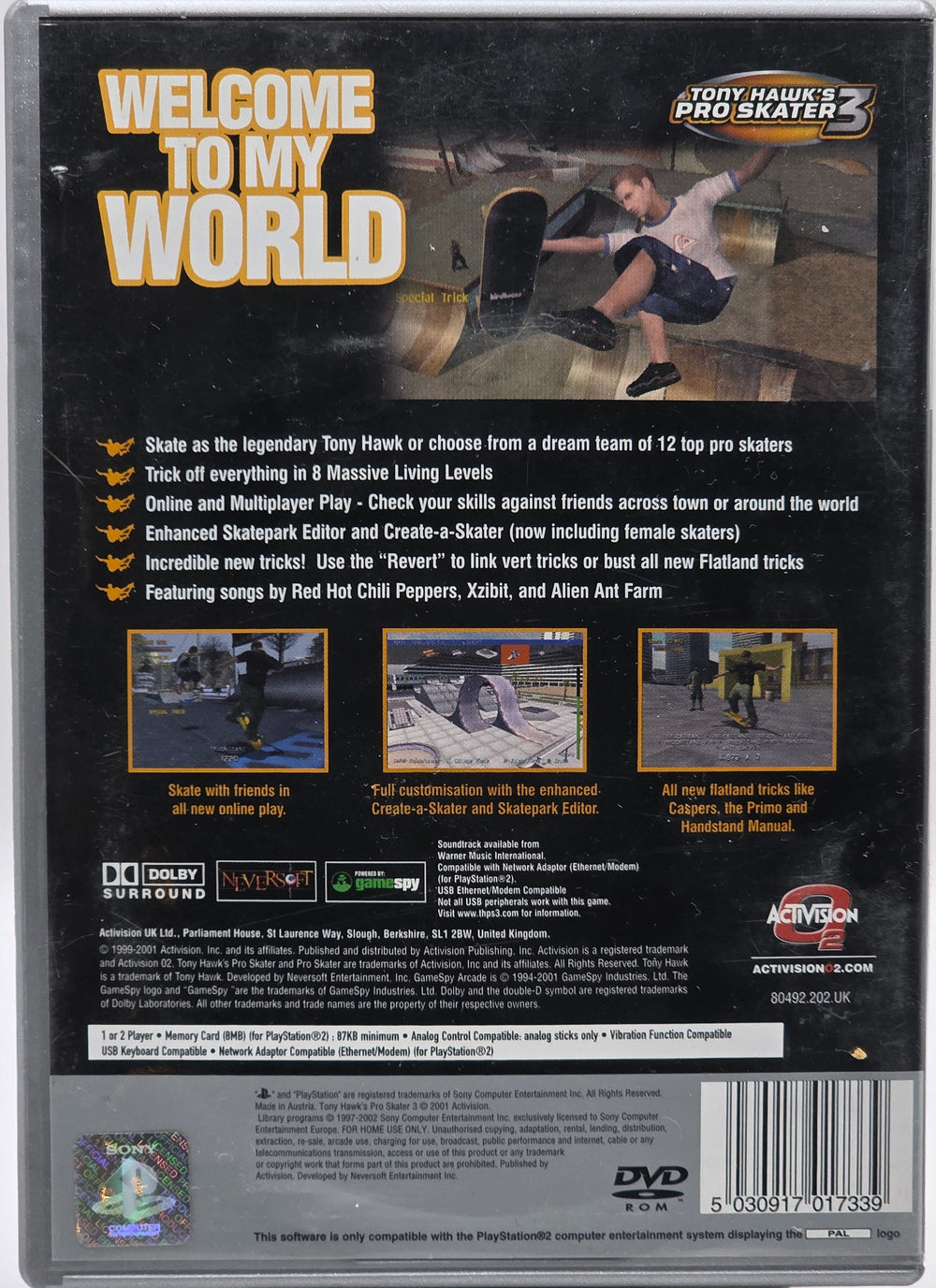 Tony Hawk's Pro Skater 3. PS2.