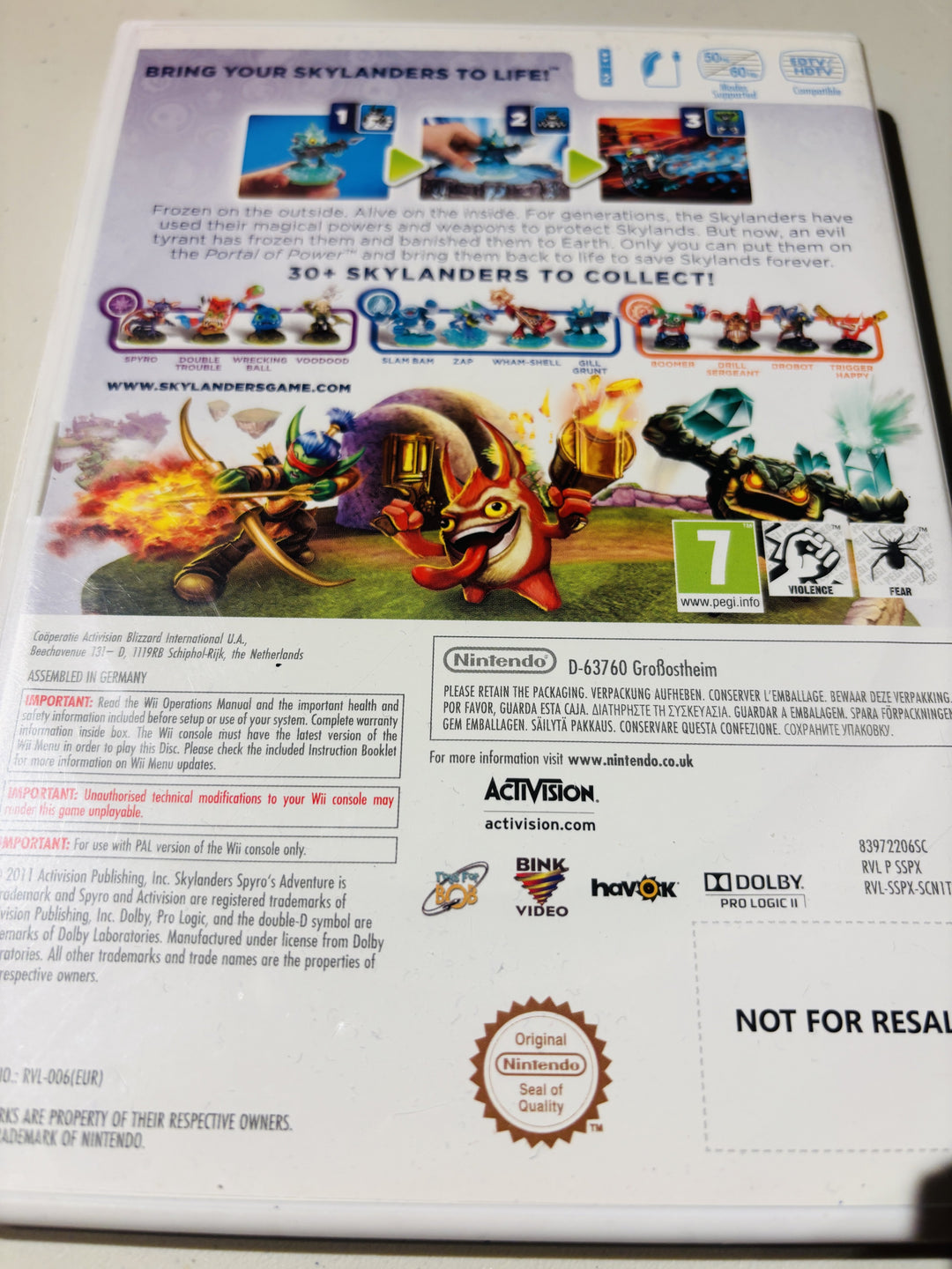 Skylanders: Spyro's Adventure. Wii.