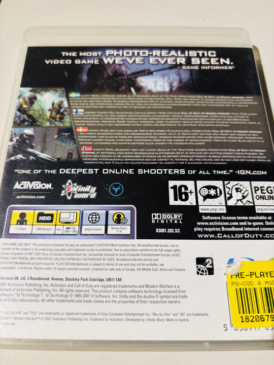 Call of Duty 4: Modern Warfare. PS3.