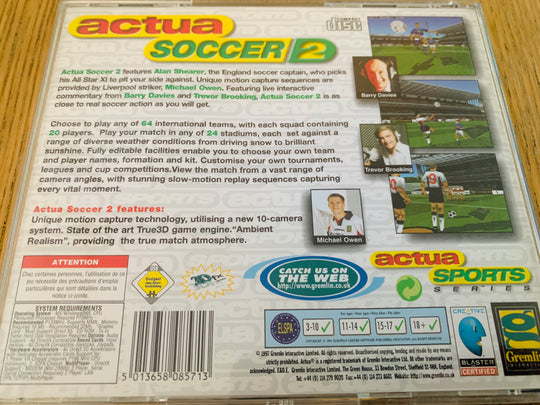 Actua Soccer 2. PC-spill.