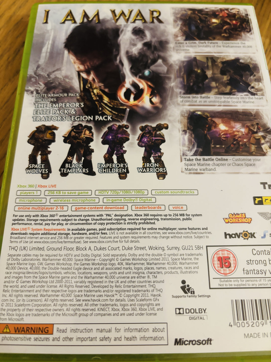 Warhammer 40,000: Space Marine (Elite Armour Pack). Xbox 360
