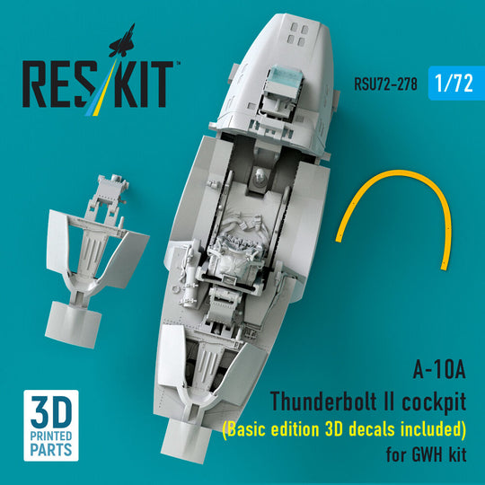 A-10A Thunderbolt II cockpit (Basic edition 3D decals included) (3D Printed) for Great Wall Hobby