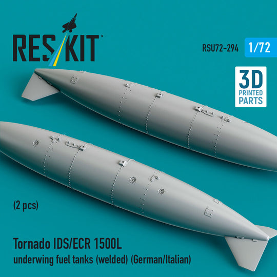 Tornado IDS/ECR 1500L underwing fuel tanks (welded) (German/Italian) (2 pcs) (3D Printed)