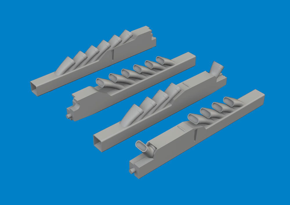 Ju 88A exhaust stacks PRINT 1/48 for Eduard / ICM