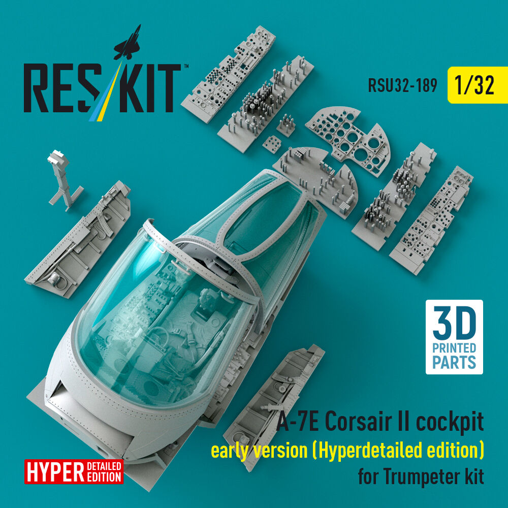 A-7E Corsair II early cockpit (Hyperdetailed edition) for Trumpeter kit (3D Printed)