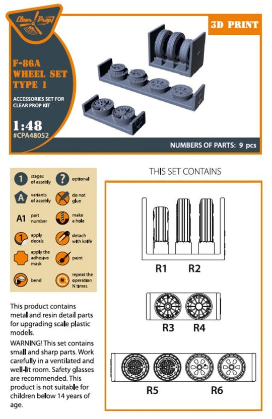 F-86A wheel set type 1 for CP kits