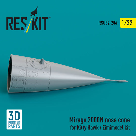 Mirage 2000N nose cone for Kitty Hawk / Zimimodel kit (3D Printed)