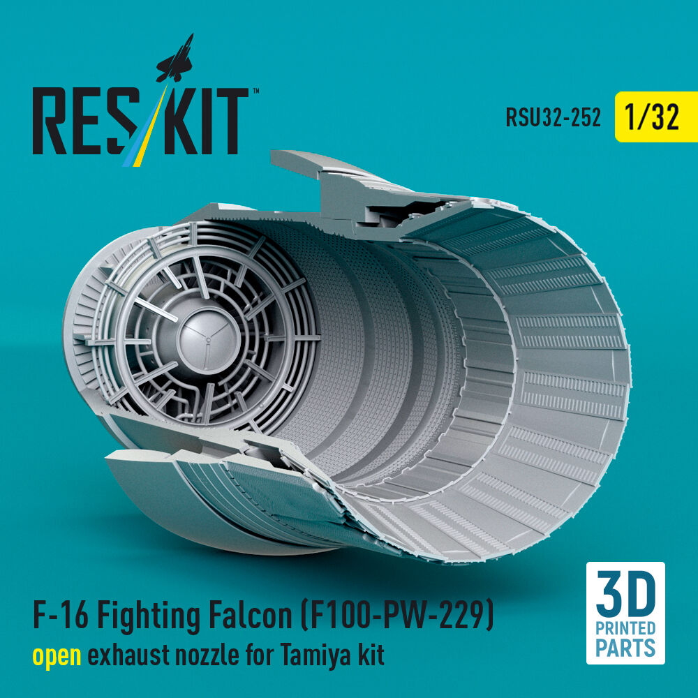 F-16 Fighting Falcon (F100-PW-229) open exhaust nozzle for Tamiya kit (3D Printed)