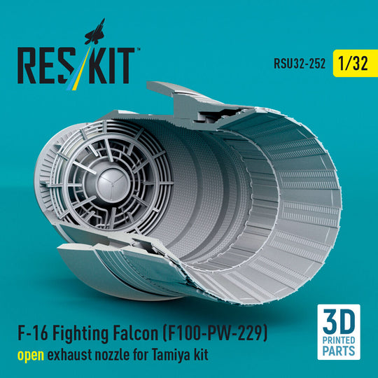 F-16 Fighting Falcon (F100-PW-229) open exhaust nozzle for Tamiya kit (3D Printed)