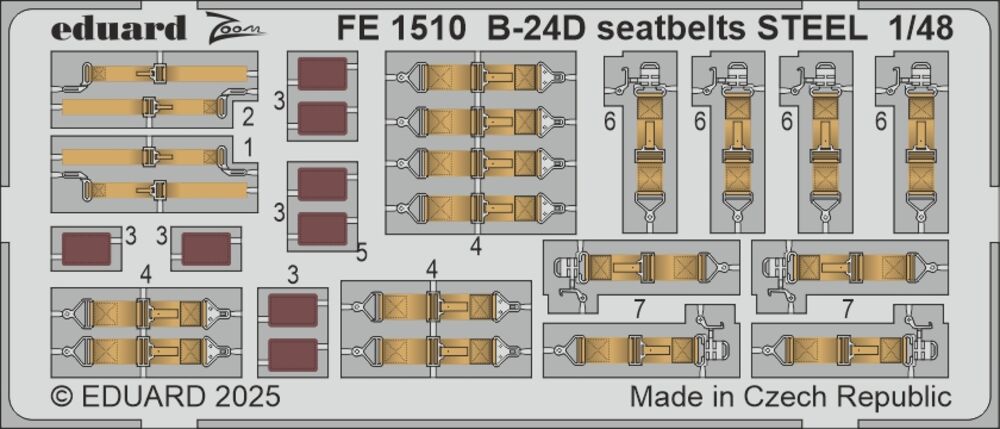 B-24D seatbelts STEEL  HOBBY BOSS