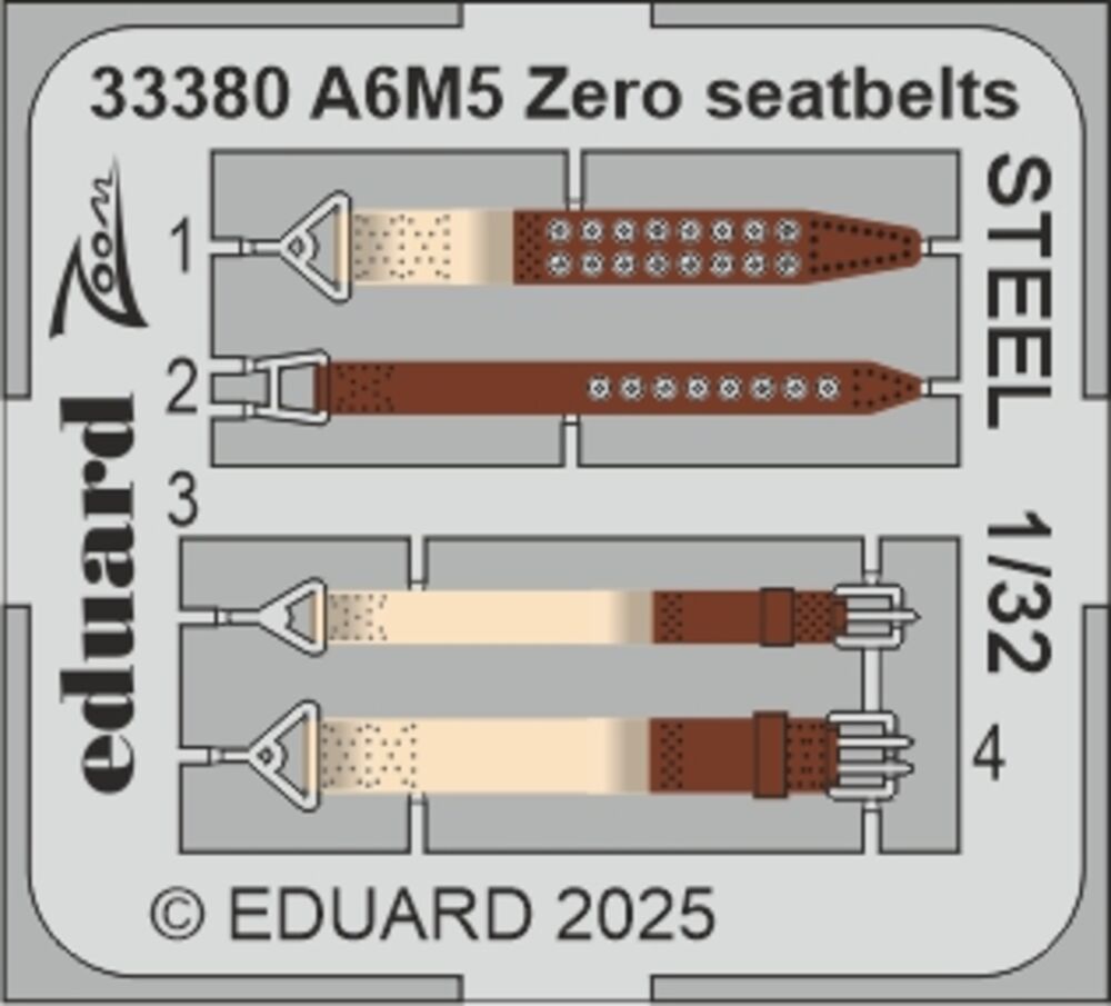 A6M5 Zero seatbelts STEEL  TAMIYA