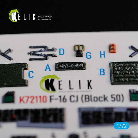 F-16 CJ (Block 50) interior 3D decals for Tamiya kit