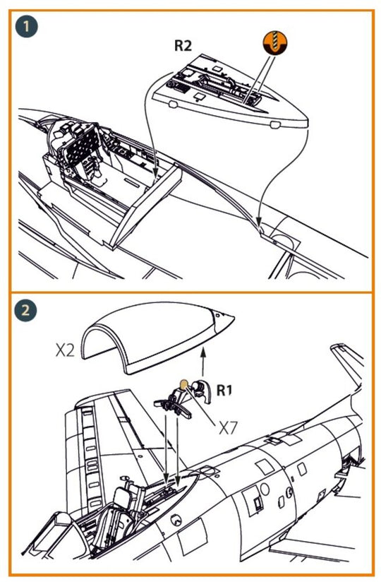 F-86A Open canopy frame detailing set for CP kits