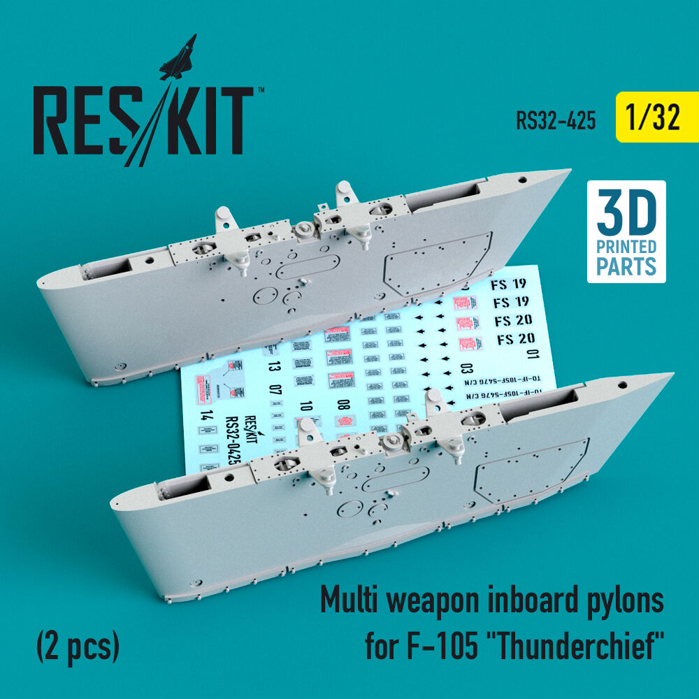 Multi weapon inboard pylons for F-105 Thunderchief (2 pcs) (3D Printed)