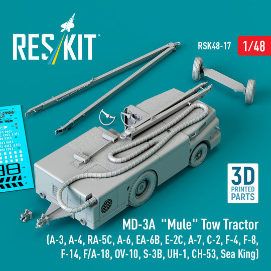 MD-3A Mule Tow Tractor (A-3, A-4, RA-5C, A-6, EA-6B, E-2C, A-7, C-2, F-4, F-8, F-14, F/A-18, OV-10, S-3B, UH-1, CH-53, Sea King) (3D Printed model kit)