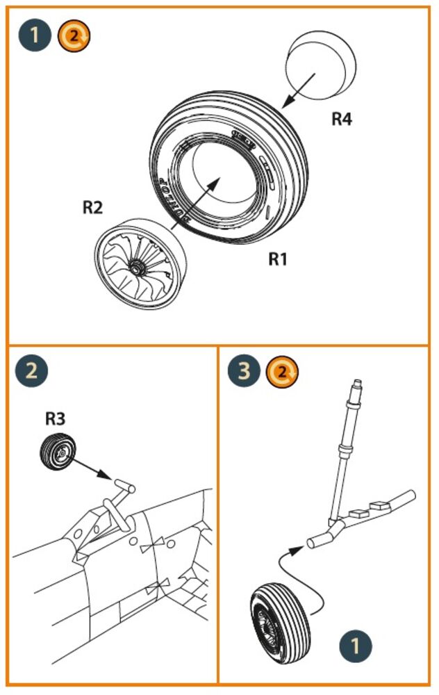Wessex HC.2 Wheel set type 1 for Airfix kit
