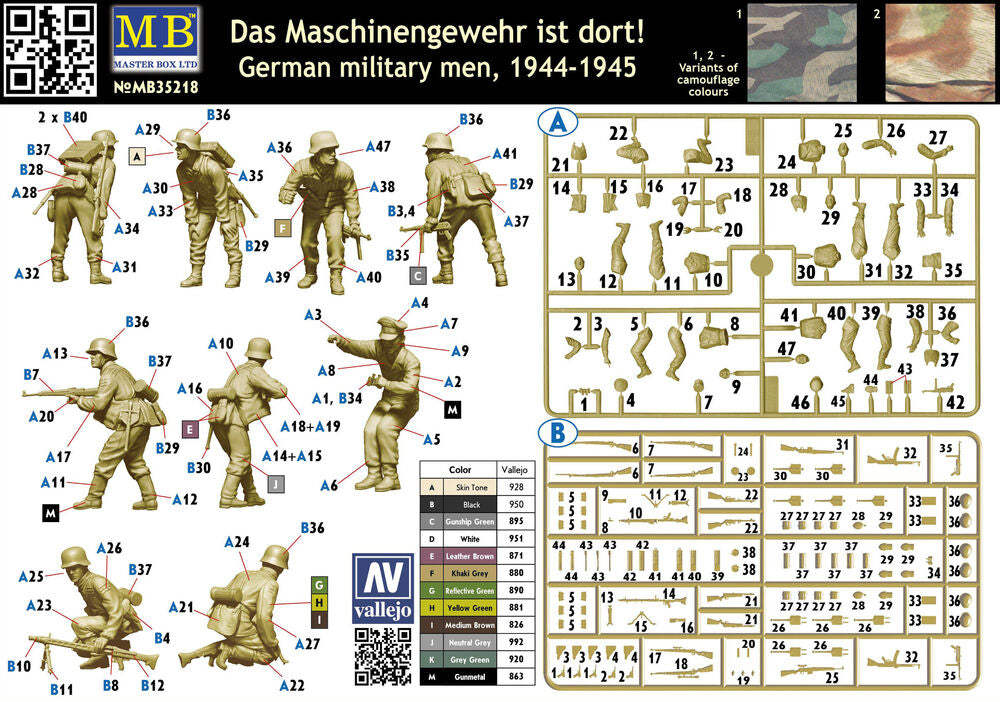 German military men, 1944-1945. Das Maschinengewehr ist dort!
