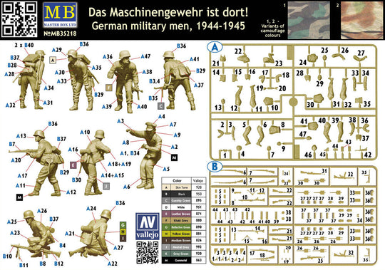 German military men, 1944-1945. Das Maschinengewehr ist dort!