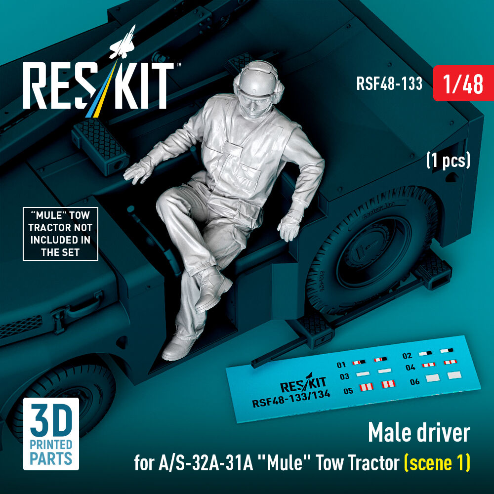 Male driver for A/S-32A-31A Mule Tow Tractor (scene 1) (1 pcs) (3D Printed)