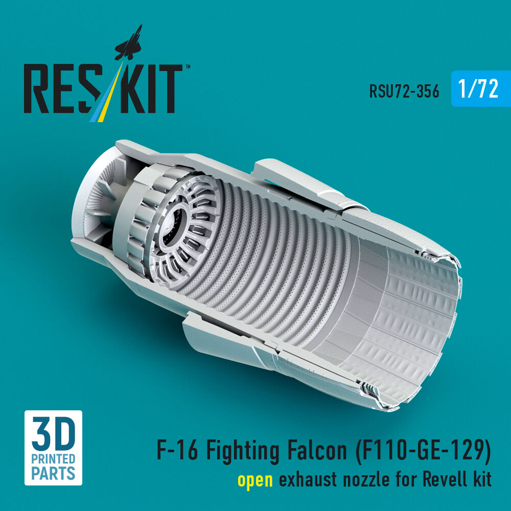 F-16 Fighting Falcon (F110-GE-129) open exhaust nozzle (3D Printed) for Revell