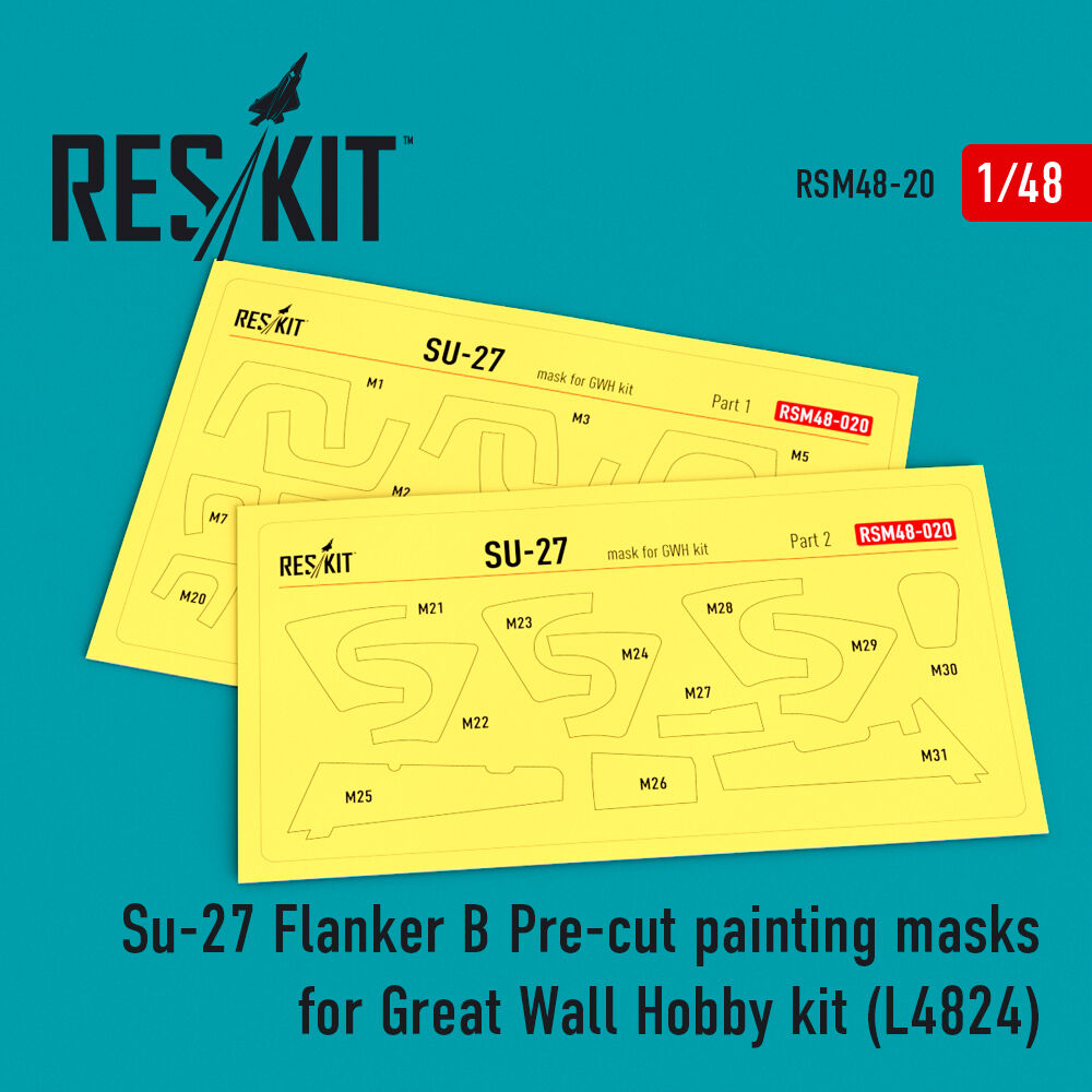 Su-27 Pre-cut painting masks for GWH L4824 kit