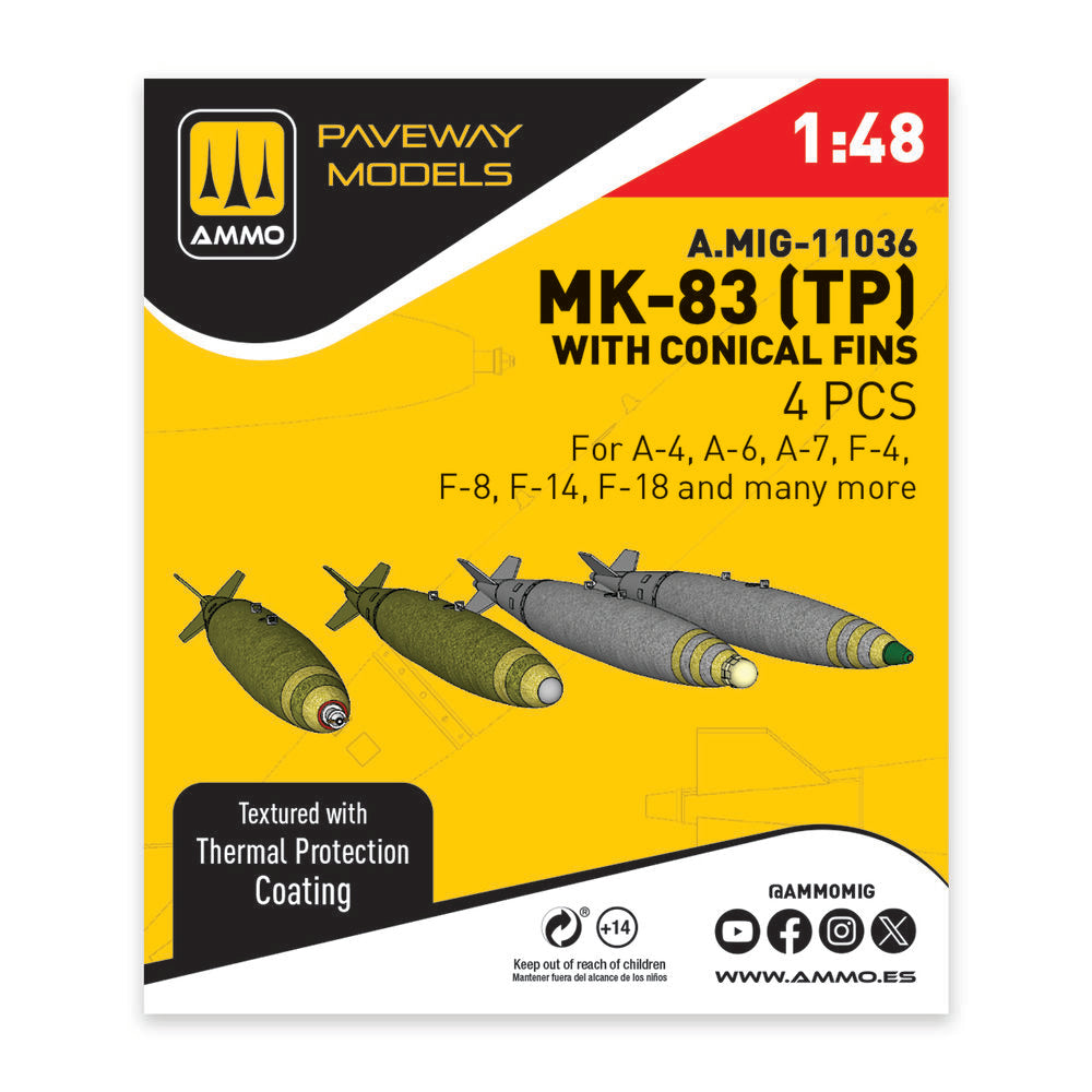 MK-83 with thermal protection and conical fin (4 pcs)