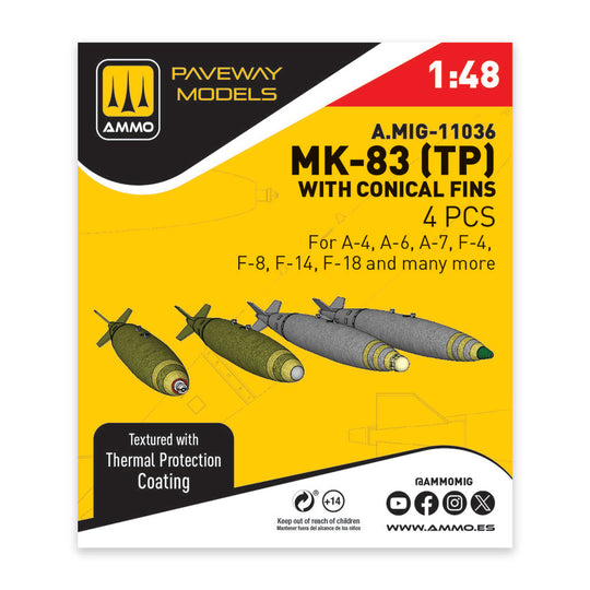MK-83 with thermal protection and conical fin (4 pcs)