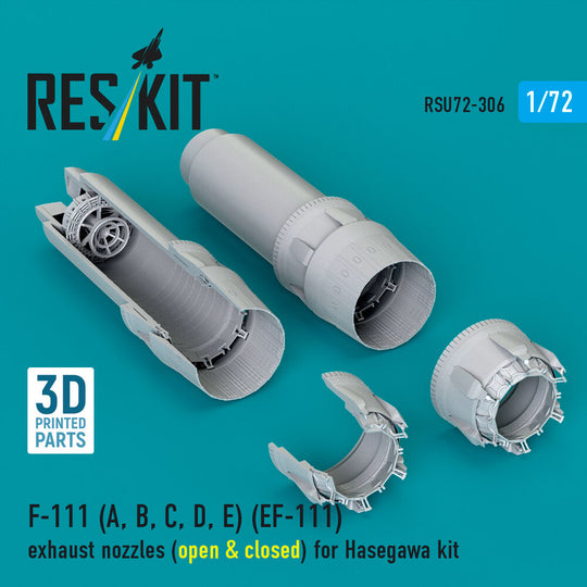 F-111 (A, B, C, D, E) (EF-111) exhaust nozzles (open & closed) for Hasegawa kit (3D Printed)