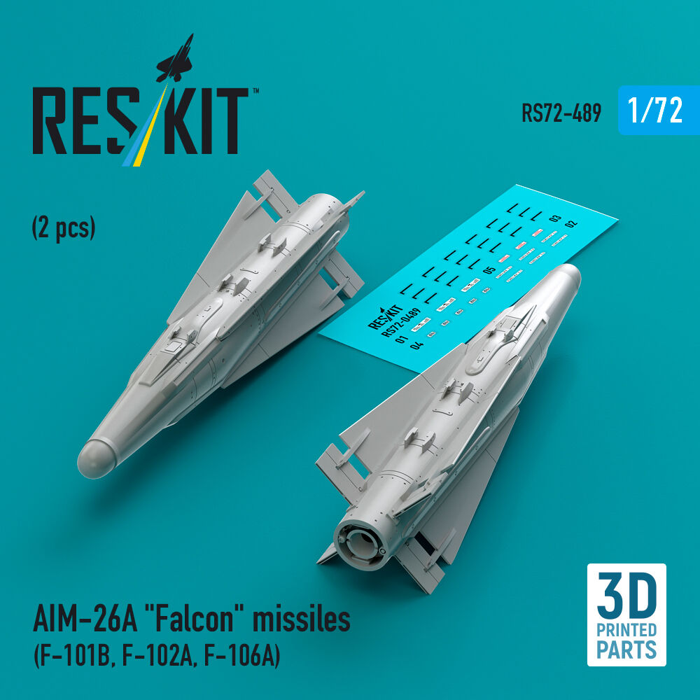 AIM-26A Falcon missiles (2 pcs) (F-101B, F-102A, F-106A) (3D Printed)