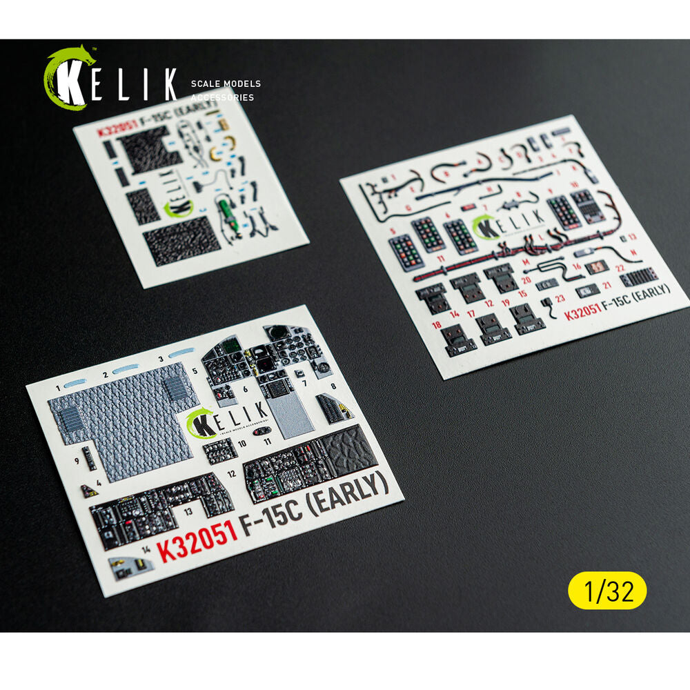 F-15C (early) - interior 3D decals for Tamiya kit