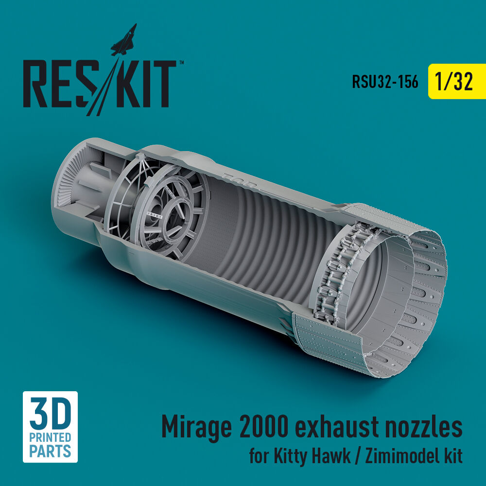 Mirage 2000 exhaust nozzle for Kitty Hawk / Zimimodel kit (3D Printed)