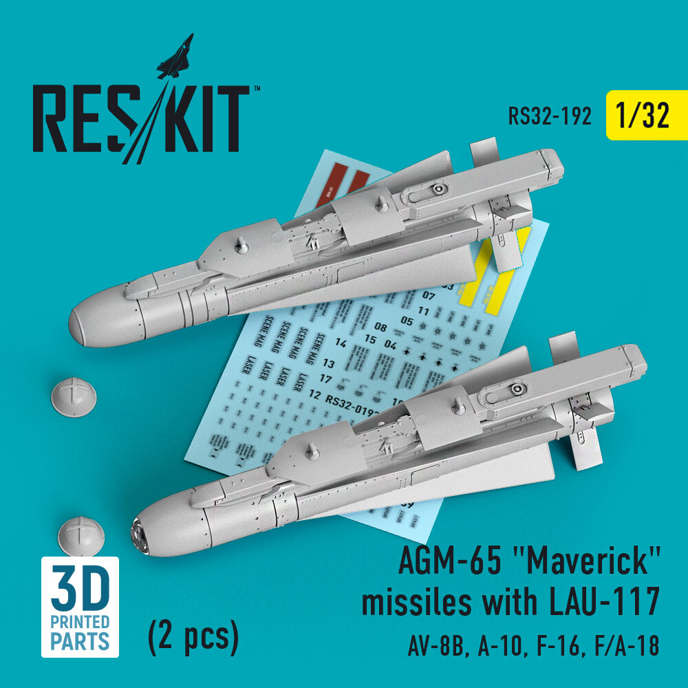 AGM-65 Maverick missiles with LAU-117 (2 pcs) (AV-8B, A-10, F-16, F/A-18) (3D Printed)