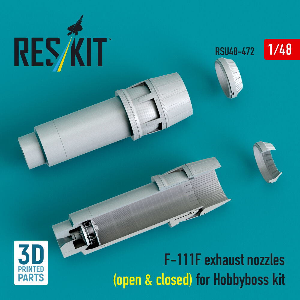 F-111F exhaust nozzles (open & closed) for Hobbyboss kit (3D Printed)