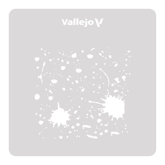 Vallejo Stencils: Splash & Stains 125 x 125 mm