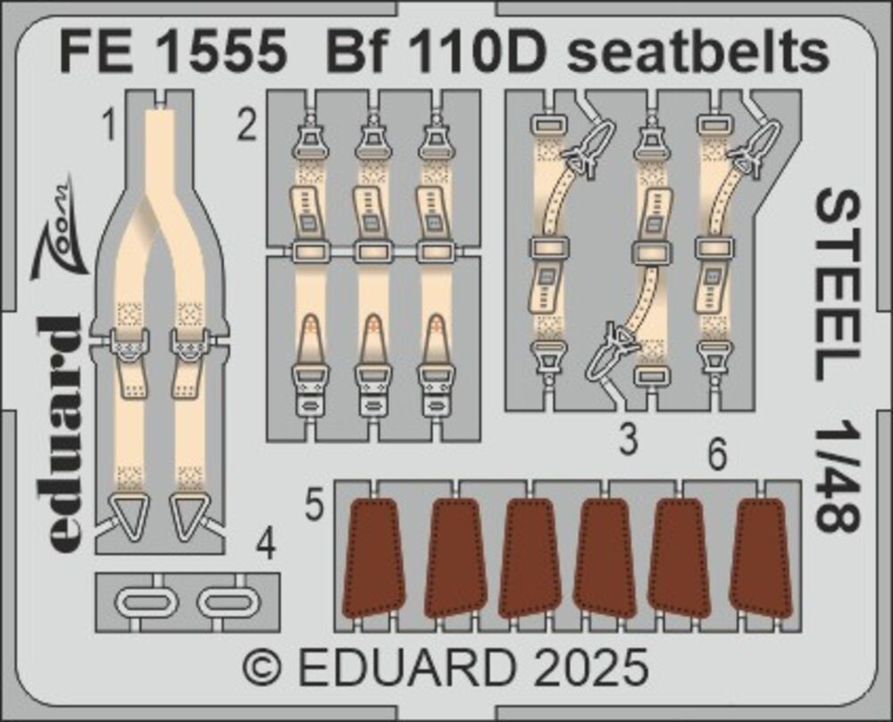 Bf 110D seatbelts STEEL  EDUARD