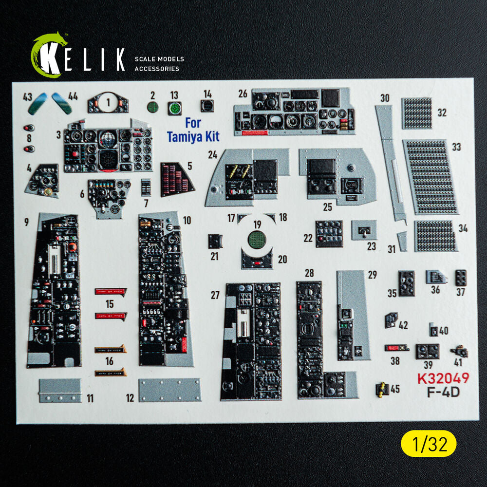 F-4D - interior 3D decals for Tamiya kit
