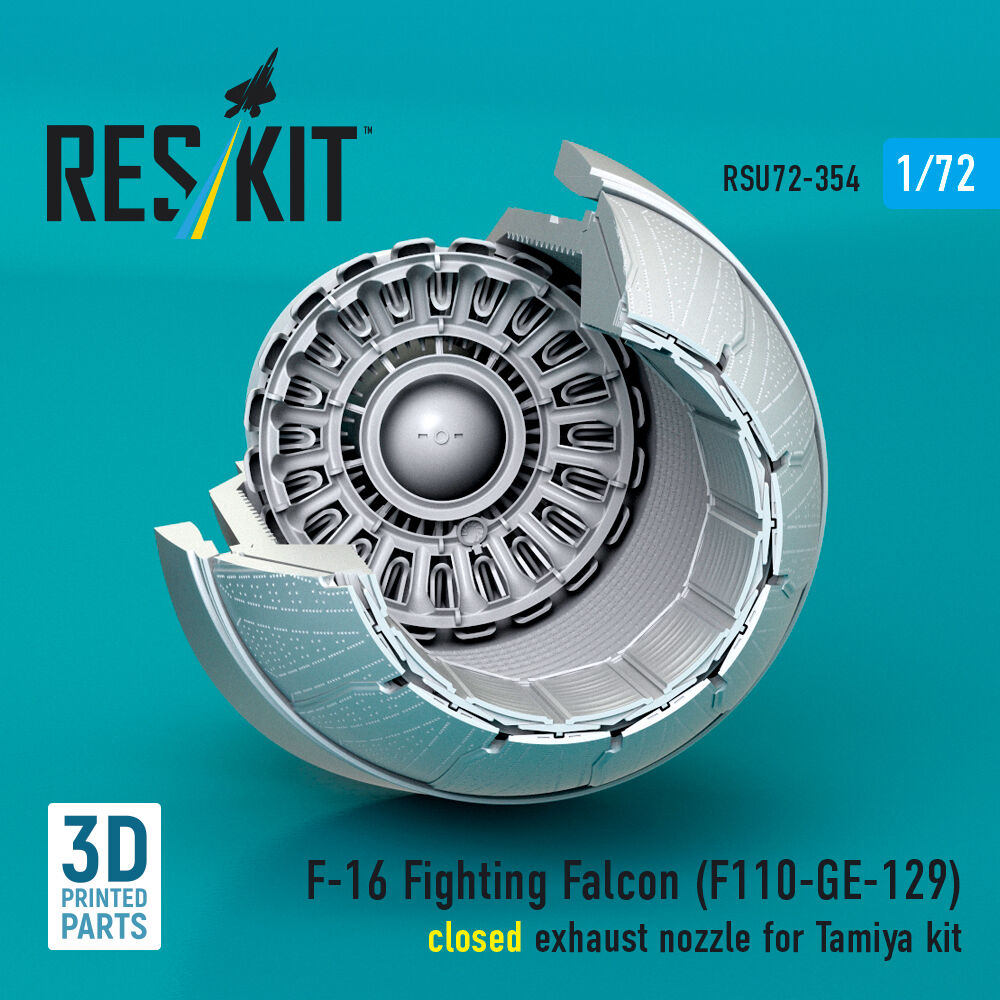 F-16 Fighting Falcon (F110-GE-129) closed exhaust nozzle (3D Printed) for Tamiya